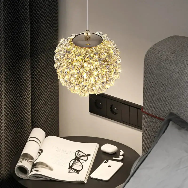 Modern crystal gold ceiling light 2 pack bedroom spherical globe