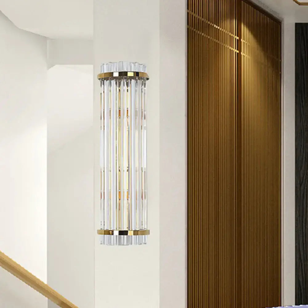 Modern crystal gold finish wall lighting bedroom sconce
