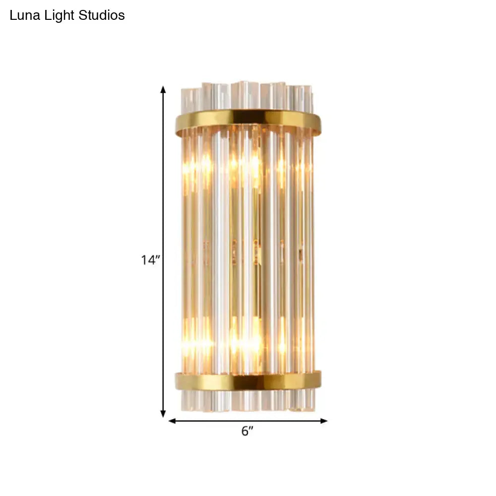 Modern crystal gold finish wall lighting bedroom sconce