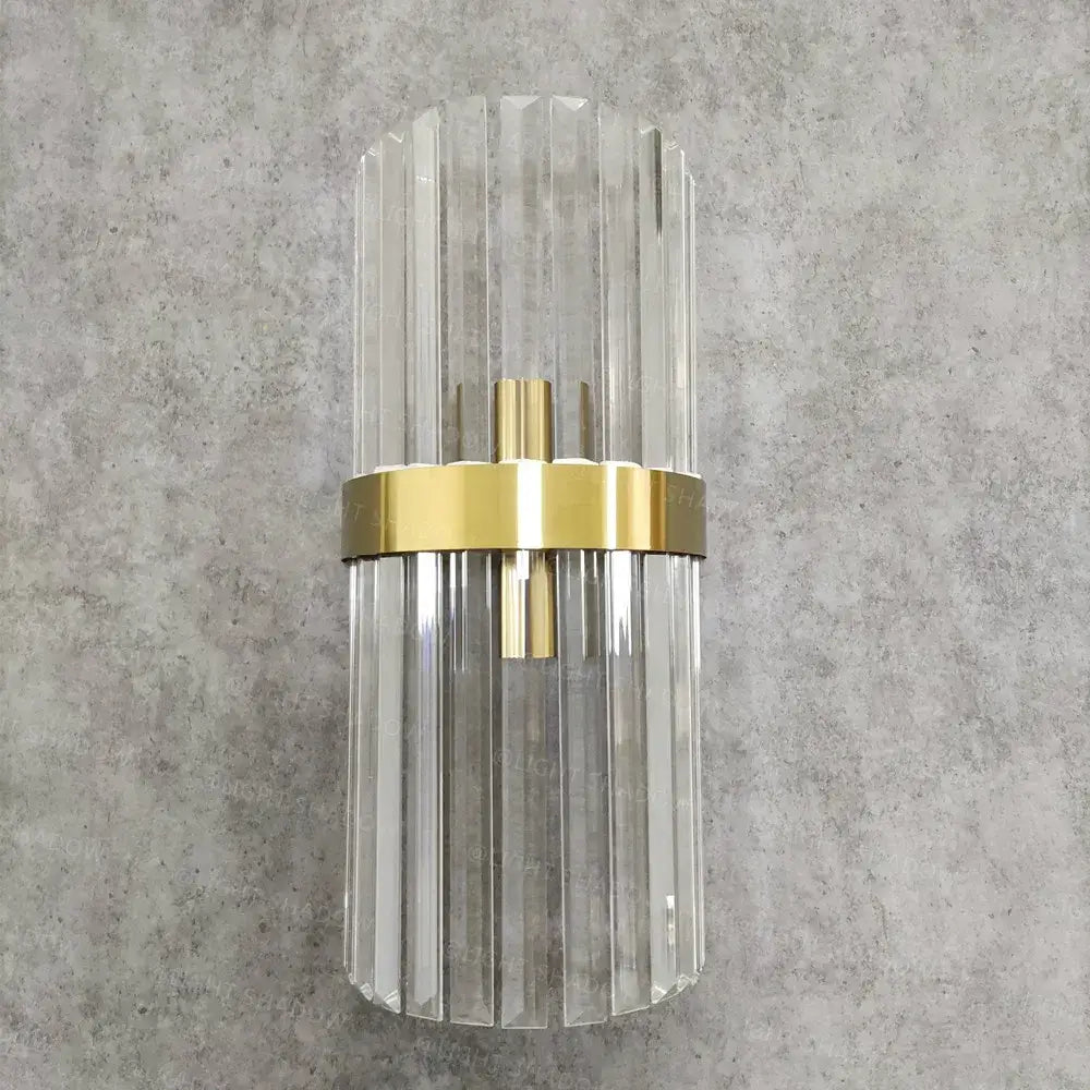 Modern crystal gold led wall sconce bedroom glass rod lighting fixture