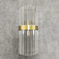 Modern crystal gold led wall sconce bedroom glass rod lighting fixture