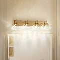Modern crystal gold vanity light 4 bulb bathroom wall lamp