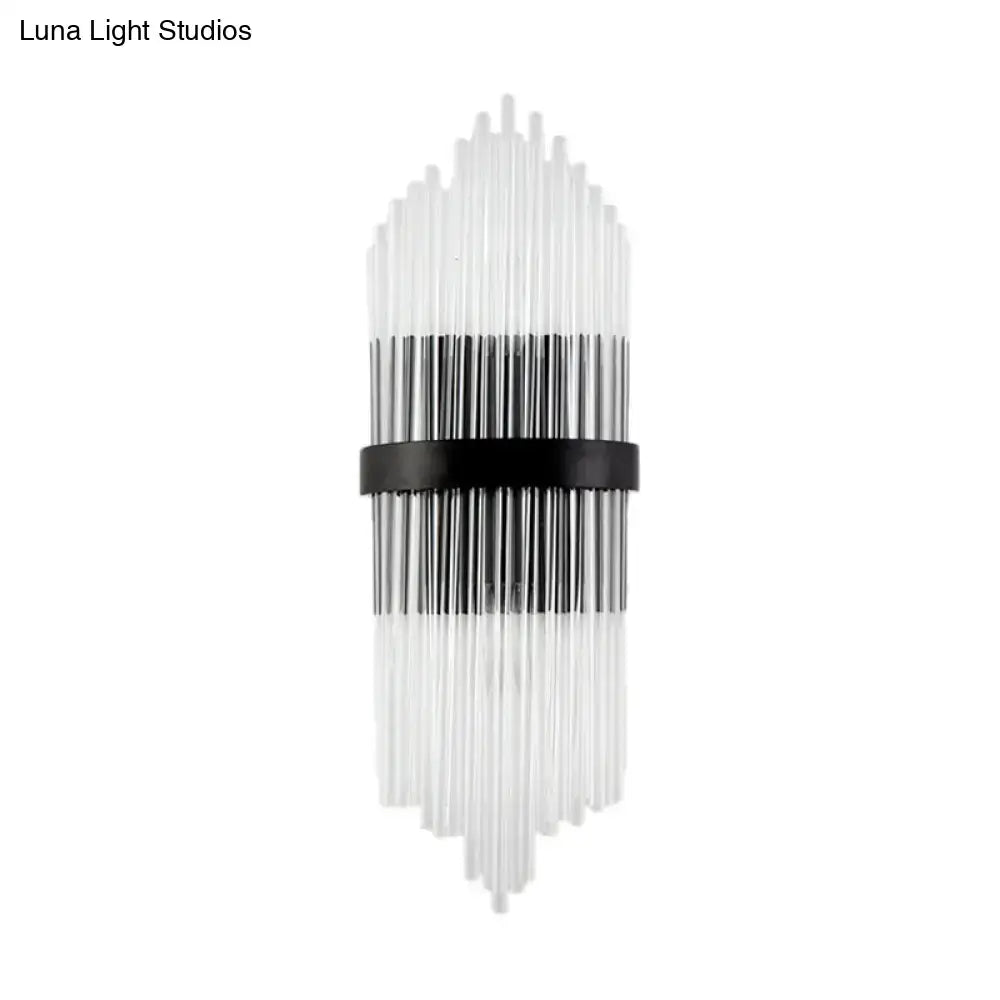 Modern crystal prism wall sconce living room light metal square backplate