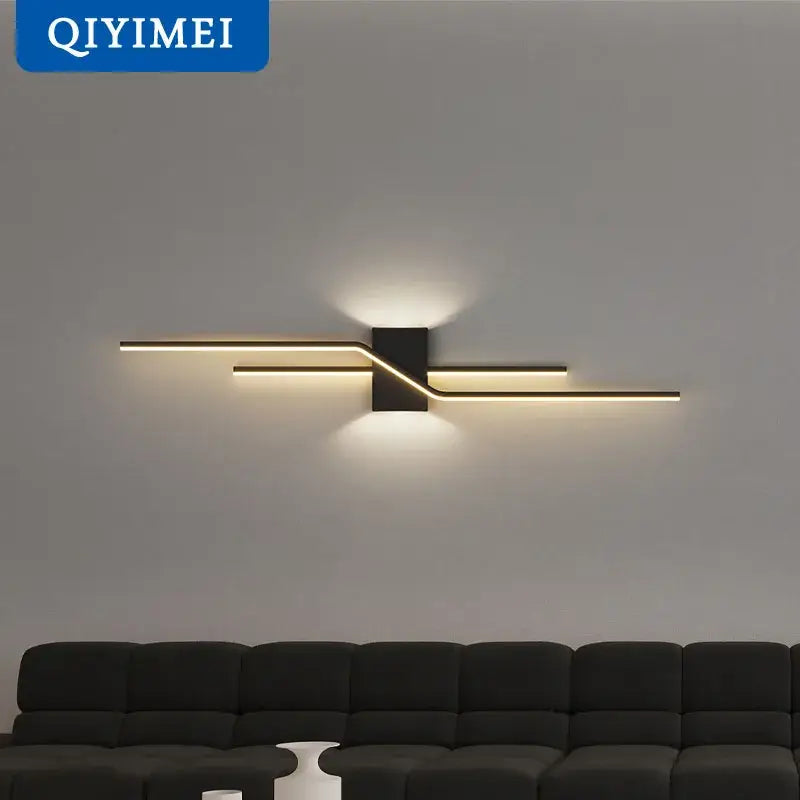 Modern curved gold led wall lamp bedroom sconce lighting