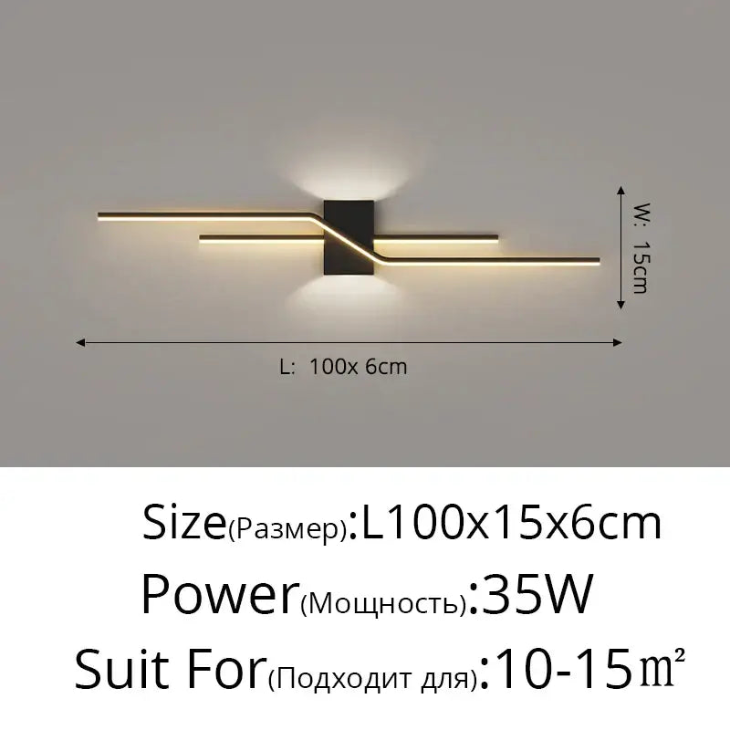 Modern curved gold led wall lamp bedroom sconce lighting