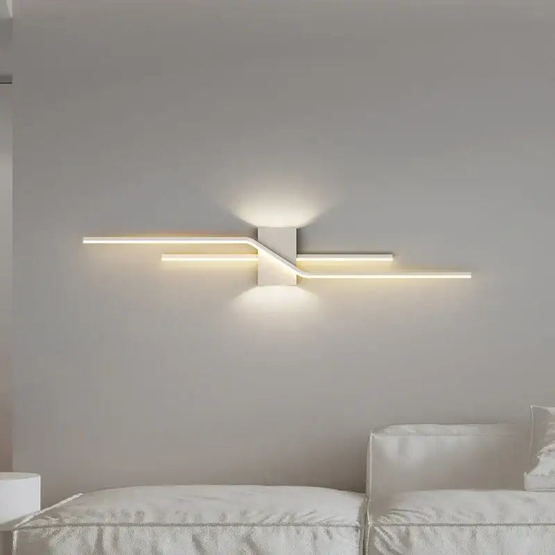 Modern curved gold led wall lamp bedroom sconce lighting