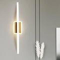 Modern curved linear gold & coffee led wall sconce dining room