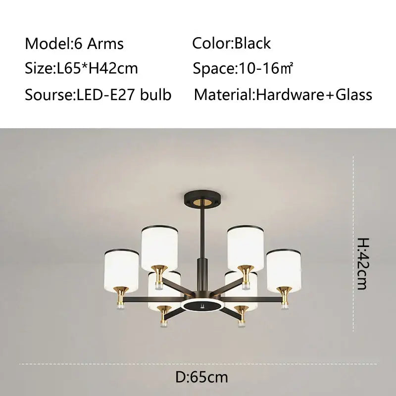 Modern dark bronze decorbites glass chandelier living room light