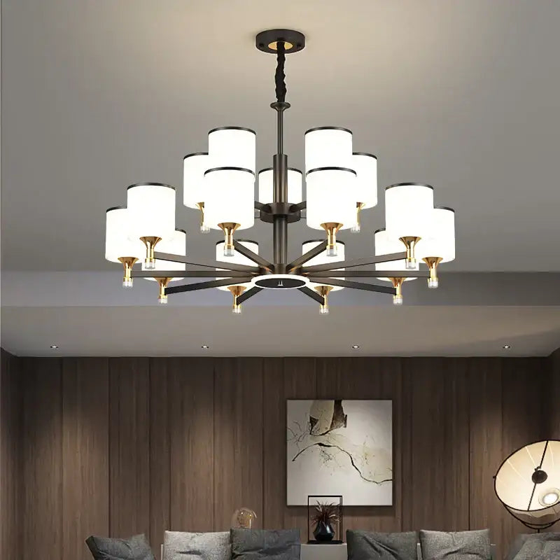 Modern dark bronze decorbites glass chandelier living room light