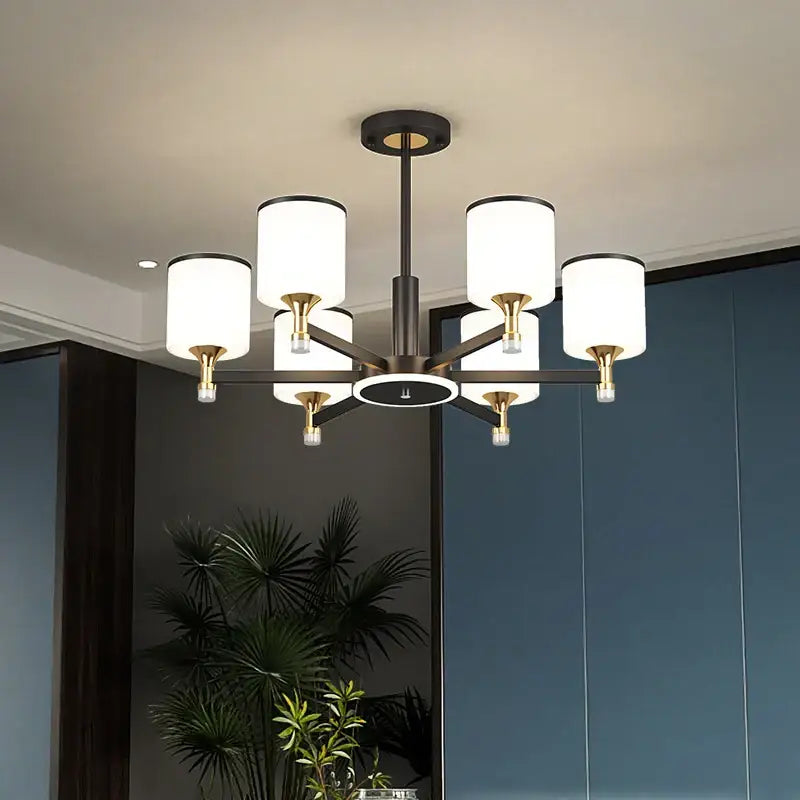 Modern dark bronze decorbites glass chandelier living room light
