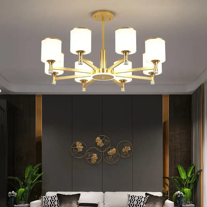 Modern dark bronze decorbites glass chandelier living room light