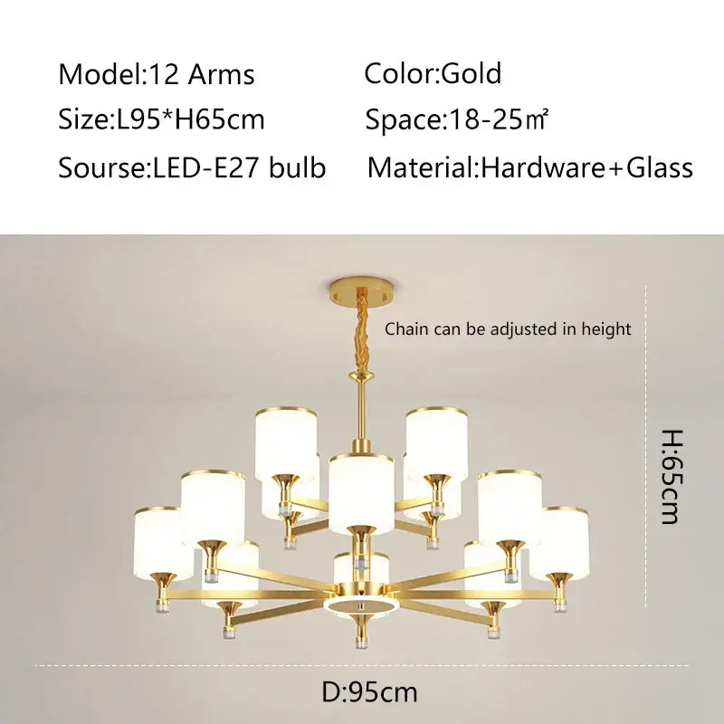 Modern dark bronze decorbites glass chandelier living room light