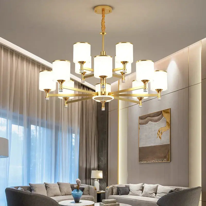 Modern dark bronze decorbites glass chandelier living room light