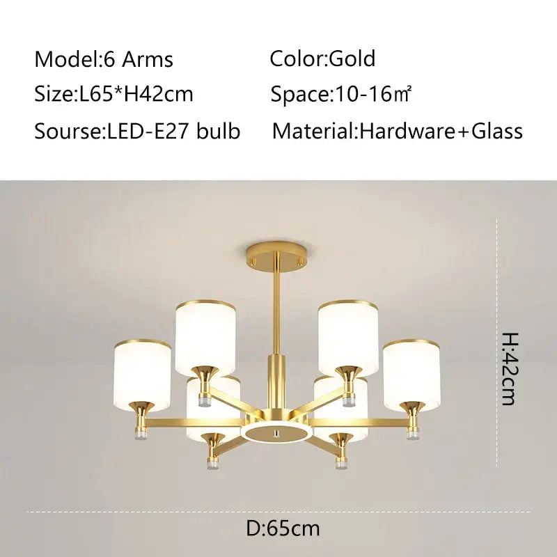 Modern dark bronze decorbites glass chandelier living room light
