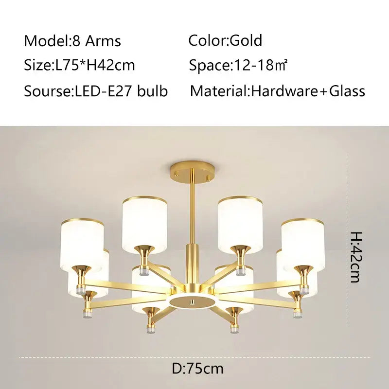 Modern dark bronze decorbites glass chandelier living room light