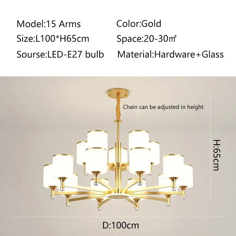 Modern dark bronze decorbites glass chandelier living room light