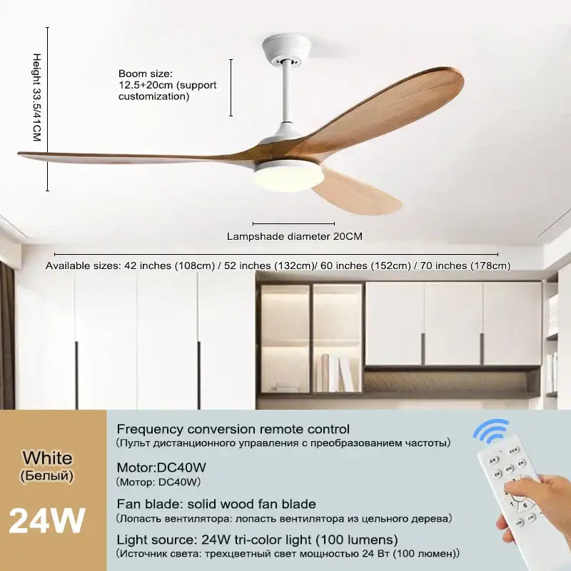 Modern dark brown & black wood blade ceiling fan living room