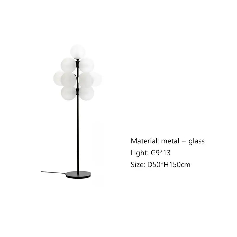 Modern dark brown bubbleglass led floor lamp for living room