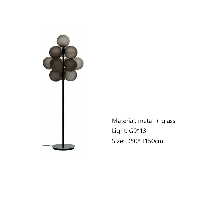 Modern dark brown bubbleglass led floor lamp for living room