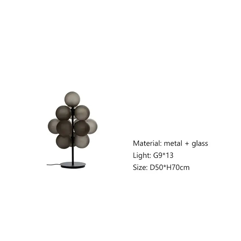 Modern dark brown bubbleglass led floor lamp for living room