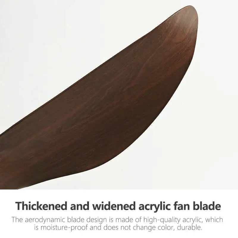 Modern dark brown wood ceiling fan living room dc remote control