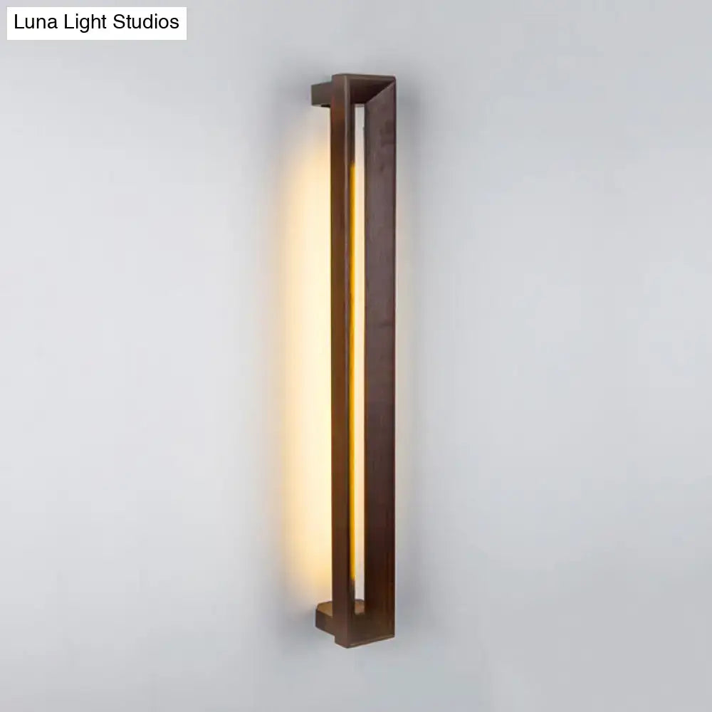 Modern dark brown wooden led wall sconce study room light