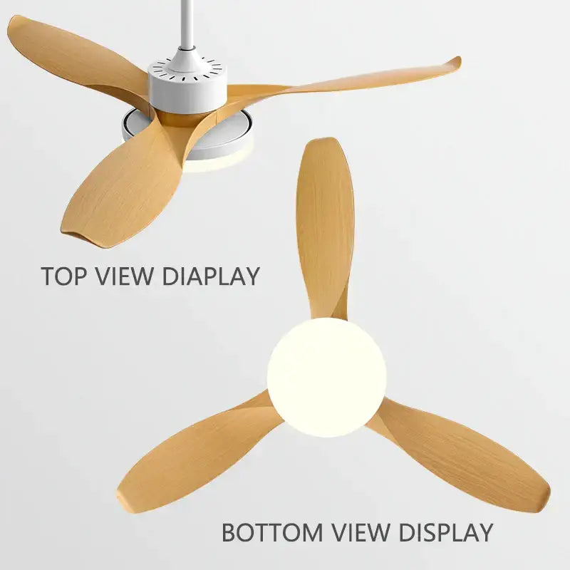 Modern dark wood ceiling fan with led light and remote control bedroom