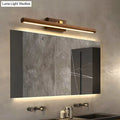 Modern dark wood linear wall sconce bathroom vanity light