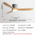 Modern dark wood remote control ceiling fan bedroom low floor fan