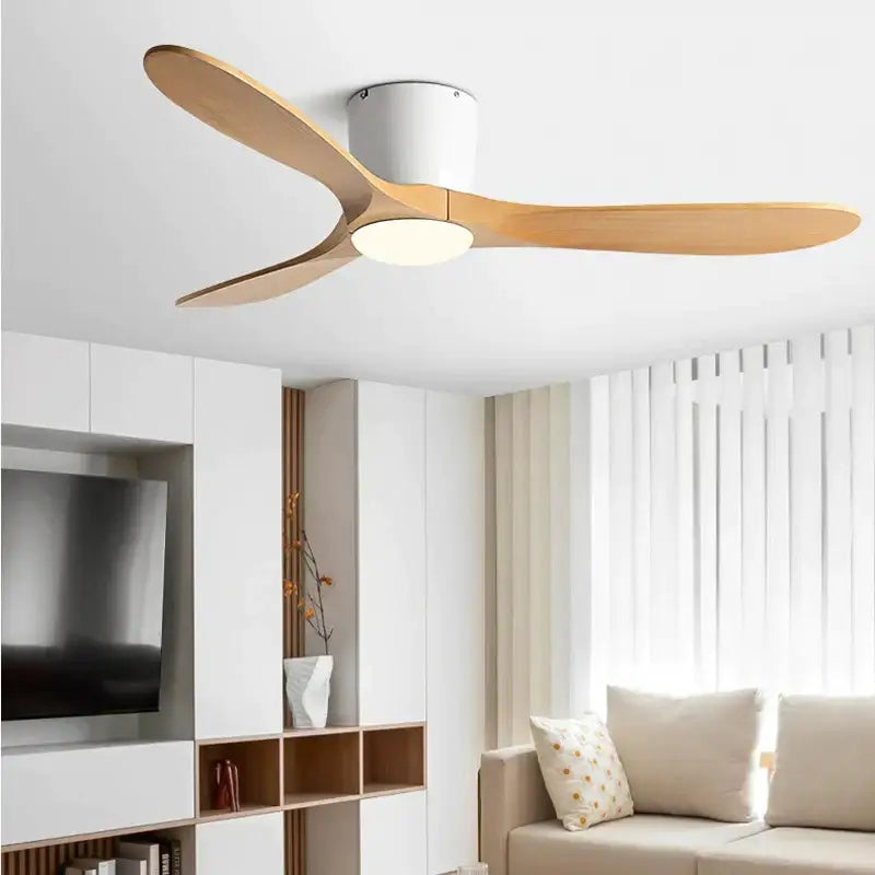 Modern dark wood remote control ceiling fan bedroom low floor fan