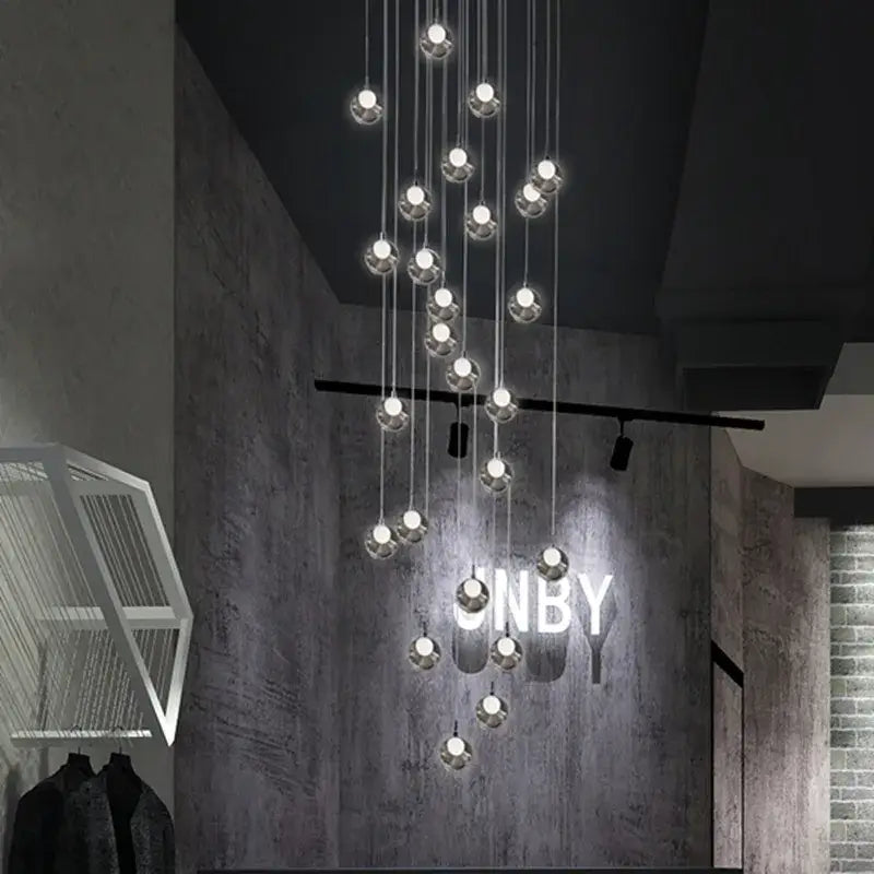Modern decorbites bubble led chandelier clear glass dining room light