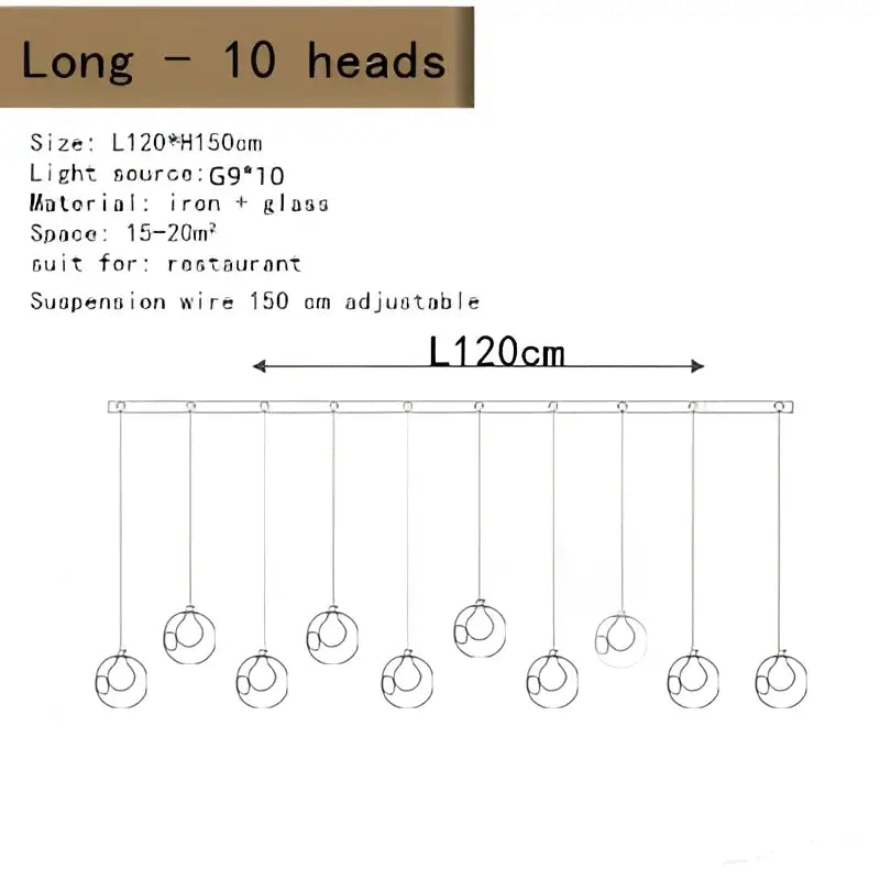 Modern decorbites bubble led chandelier clear glass dining room light