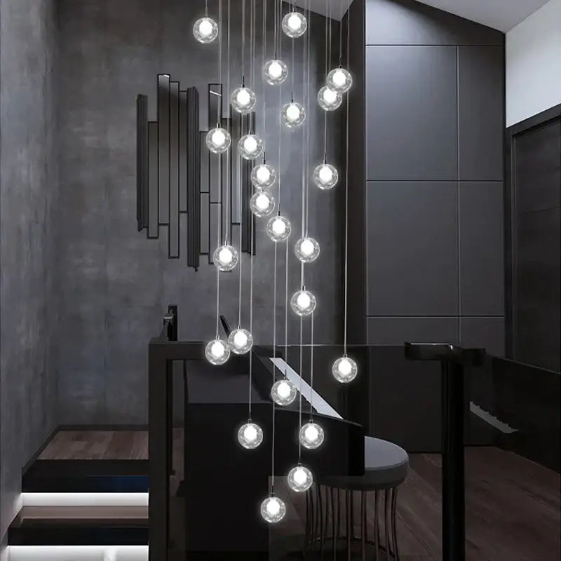 Modern decorbites bubble led chandelier clear glass dining room light