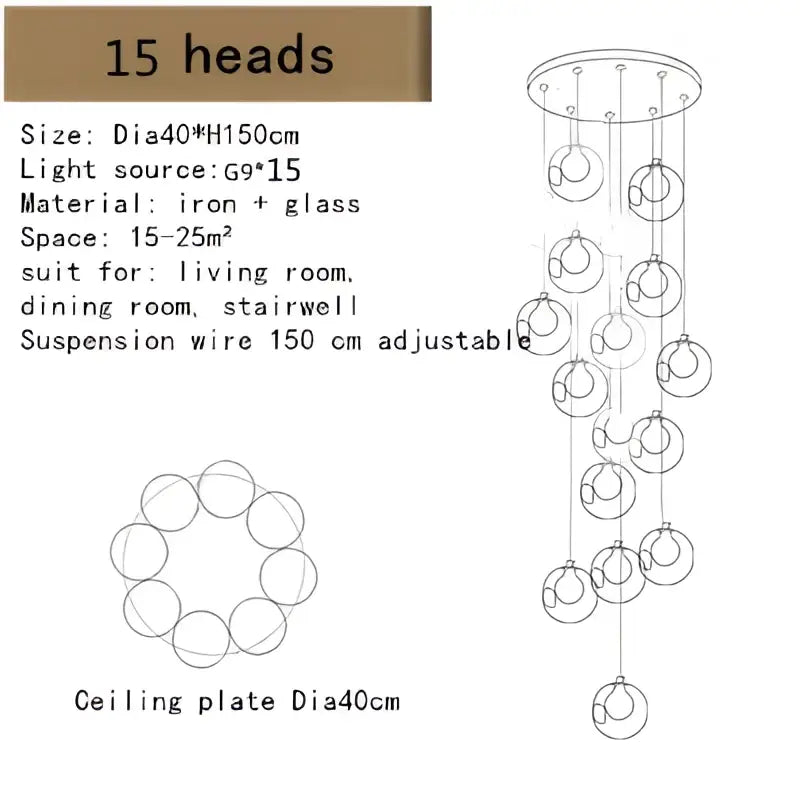 Modern decorbites bubble led chandelier clear glass dining room light