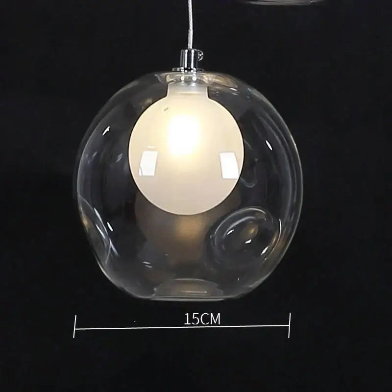 Modern decorbites bubble led chandelier clear glass dining room light
