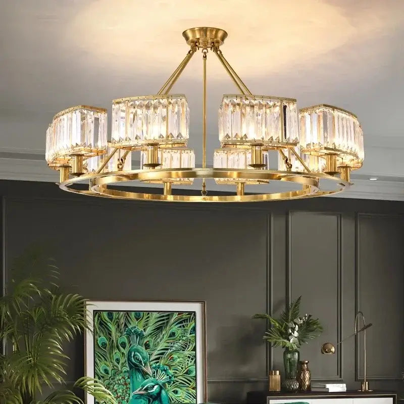 Modern decorbites copper crystal chandelier for dining room