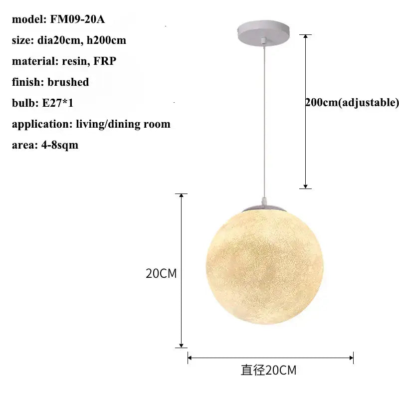 Modern decorbites cream moon led pendant chandelier for living room