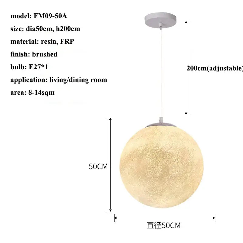 Modern decorbites cream moon led pendant chandelier for living room