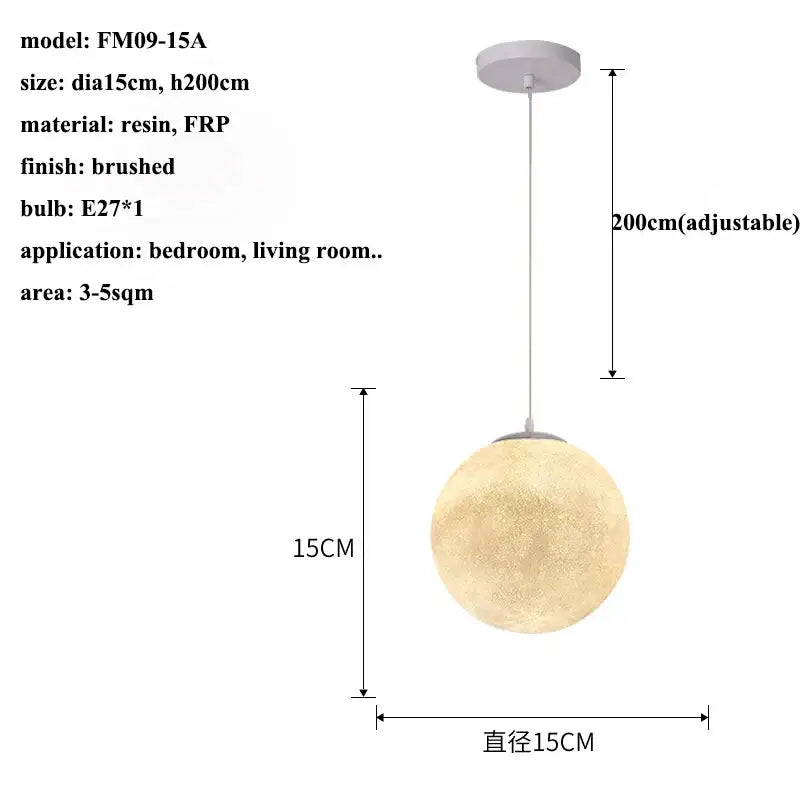 Modern decorbites cream moon led pendant chandelier for living room
