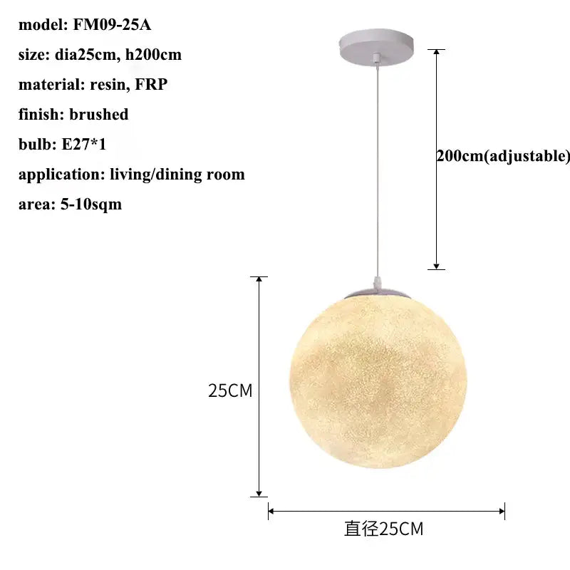 Modern decorbites cream moon led pendant chandelier for living room