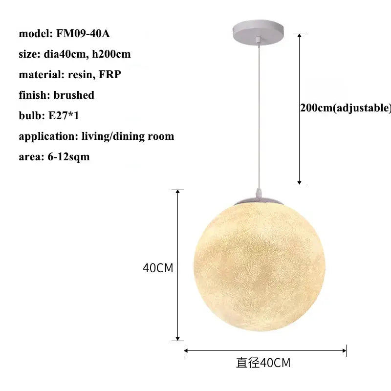 Modern decorbites cream moon led pendant chandelier for living room