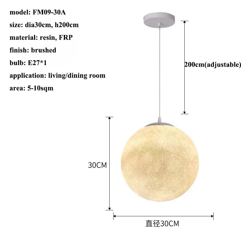 Modern decorbites cream moon led pendant chandelier for living room