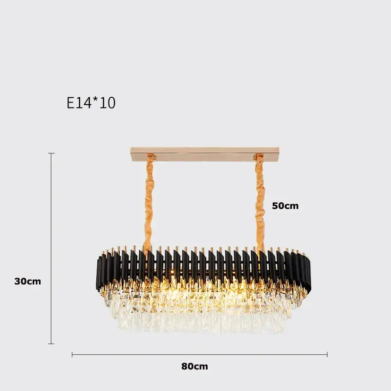 Modern decorbites crystal black clear led chandelier for staircase