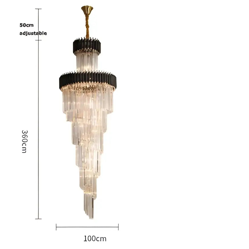 Modern decorbites crystal black clear led chandelier for staircase
