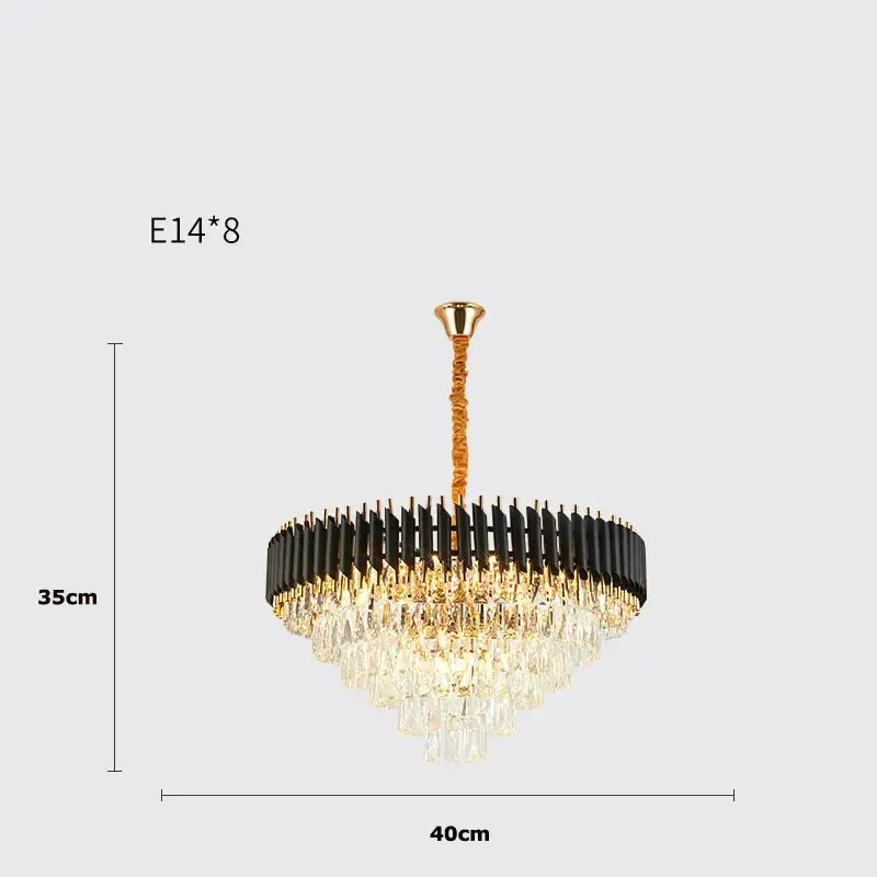 Modern decorbites crystal black clear led chandelier for staircase
