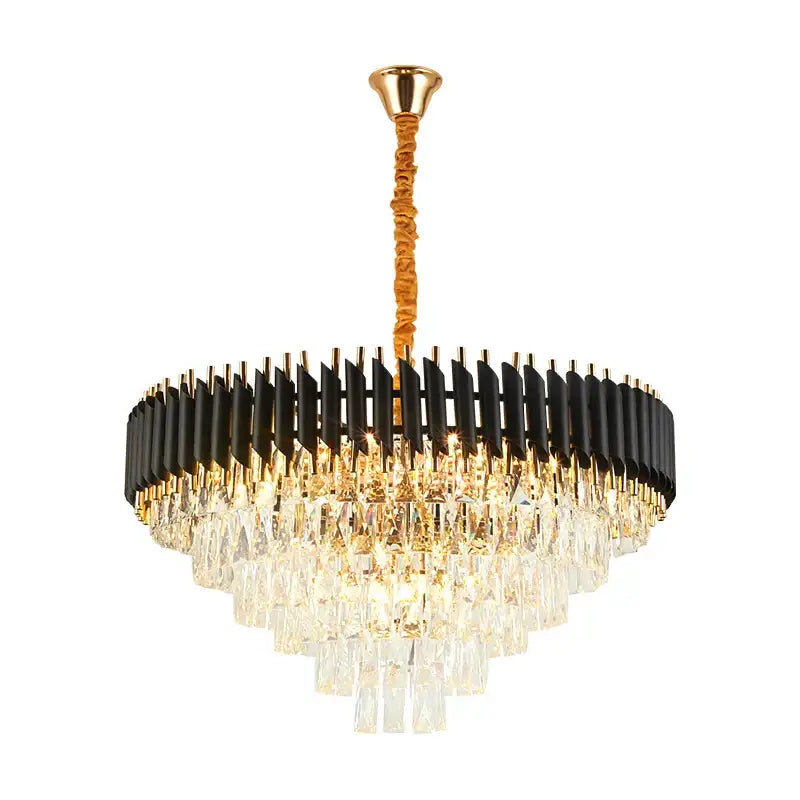 Modern decorbites crystal black clear led chandelier for staircase