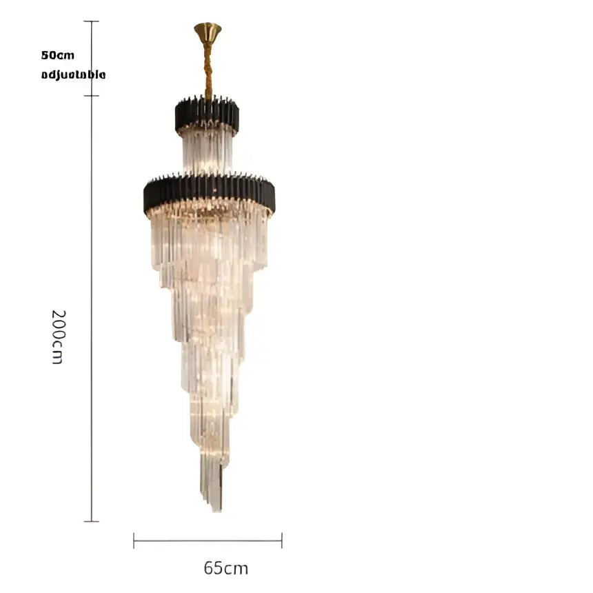 Modern decorbites crystal black clear led chandelier for staircase