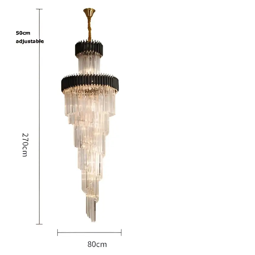 Modern decorbites crystal black clear led chandelier for staircase