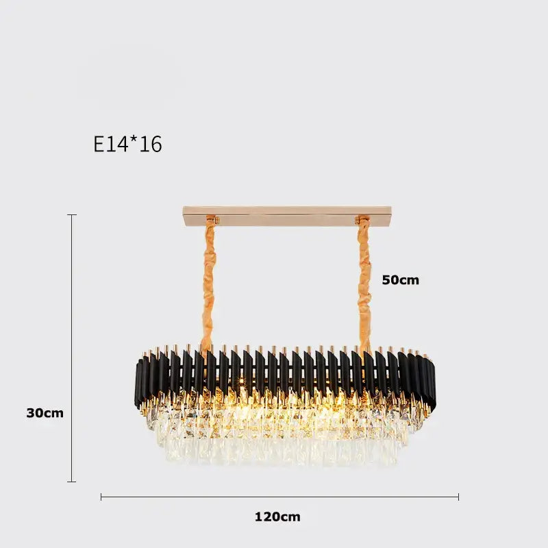 Modern decorbites crystal black clear led chandelier for staircase
