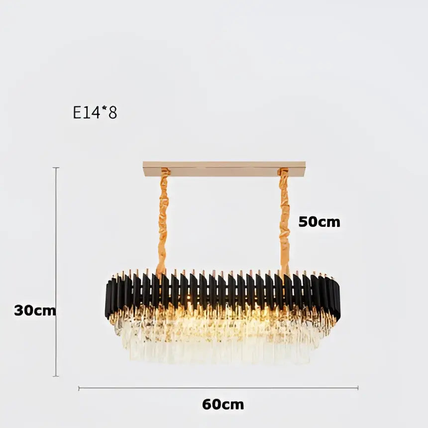 Modern decorbites crystal black clear led chandelier for staircase